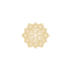 mandal set of Islamic golden elements vector