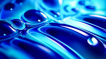 Foto op Plexiglas Close up of blue liquid with drop of water on top of it. © Констянтин Батыльчук
