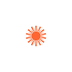 vector sun element orange color digital