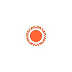 vector sun element orange color abstract