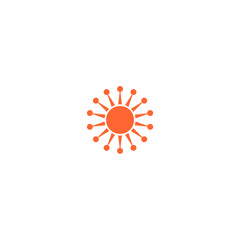 vector sun element orange color summer