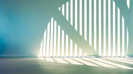 Obraz premium Empty room with white wall and long shadow on the wall.