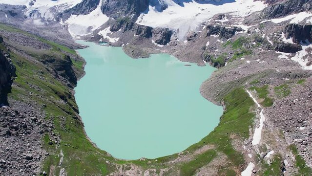 Beautiful Aerial view of the Lake located In Neelum Valley Kashmir - Chitta Katha Lake