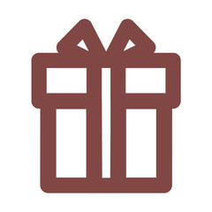 Obraz premium リボンが結ばれたプレゼントのシンプル線画イラスト