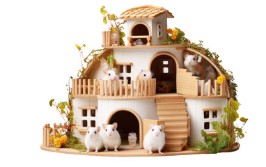 Hamster House on Isolated Background