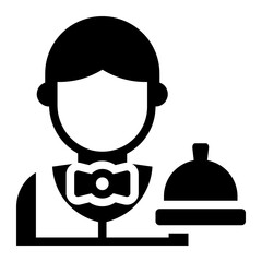 Waiter avatar profession at restaurant icon