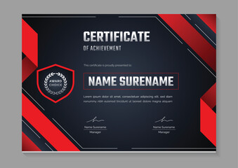 green certificate of achievement template. certificate design for gaming or sport tournament and competition. abstract futuristic gaming background