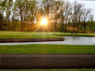 Landscape design. Park architecture. Summer landscape.