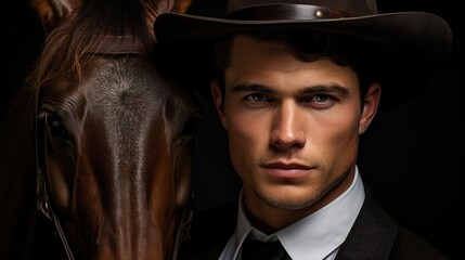 "Western Symmetry: man and Equine Partner"