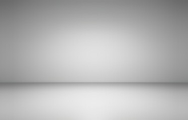 Gray empty room plain backdrop. 3d illustration.