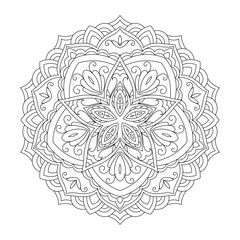 Mandala. Zentangle inspired zen doodle illustration with tribal boho chic ornaments. Mandala background. Oriental ornamental illustration.