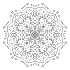Mandala. Zentangle inspired zen doodle illustration with tribal boho chic ornaments. Mandala background. Oriental ornamental illustration.