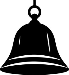 Bell silhouette icon in black color. Vector template for tattoo or laser cutting.