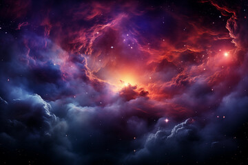 Fototapeta premium Fantasy landscapes, cosmic sky, nebula, beautiful colors, 