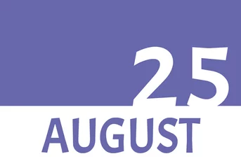 Photo sur Plexiglas Pantone 2022 very peri 25 august calendar date with copy space. Very Peri background and white numbers. Trending color for 2022.