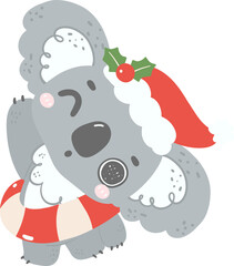 Cute Christmas Koala cartoon illustration
