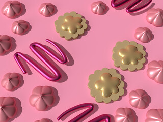 Abstract Christmas decors in pink