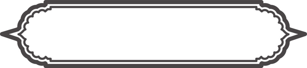 Islamic window frame. Indian and Arabic design with ornament for banner background. Turkish ribbon template. Muslim oriental sale sticker and header for text.