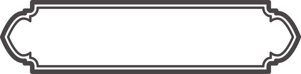 Obraz premium Islamic window frame. Indian and Arabic design with ornament for banner background. Turkish ribbon template. Muslim oriental sale sticker and header for text.