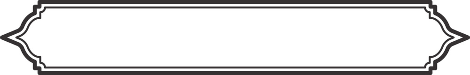 Obraz premium Islamic window frame. Indian and Arabic design with ornament for banner background. Turkish ribbon template. Muslim oriental sale sticker and header for text.