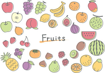 シンプルなフルーツのイラストセット