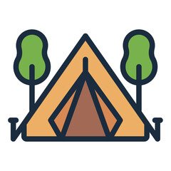 Tent for adventure scout icon
