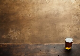 A Refreshing Pint of Beer on a Rustic Wooden Surface - obrazy, fototapety, plakaty