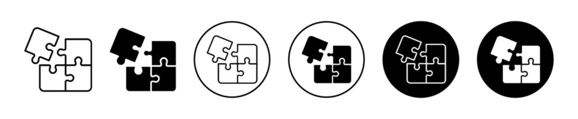 Puzzle vector illustration set. Matching combination icon for UI designs. Suitable for apps and websites.
