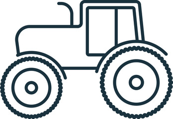 Tractor outline icon. Monochrome simple sign from transportation collection. Tractor icon for logo, templates, web design and infographics.