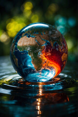 earth in water droplet
