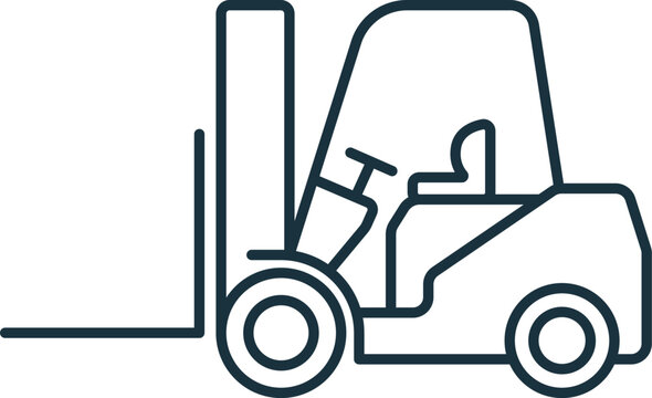 Forklift outline icon. Monochrome simple sign from transportation collection. Forklift icon for logo, templates, web design and infographics.