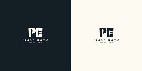 PE Letters vector logo design
