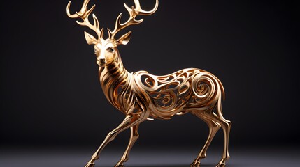 golden deer decoration figure luxury christmas design