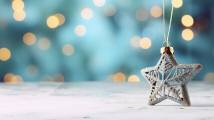 Beautiful christmas tree toy on the festive background banner 