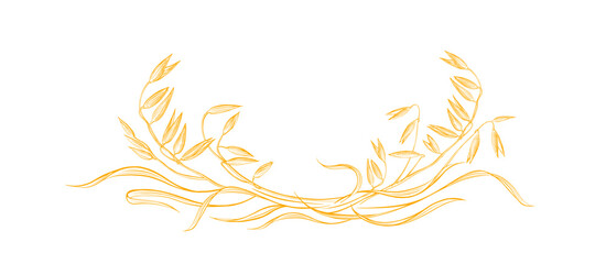 Symbol of oat spike Golden seed for package design