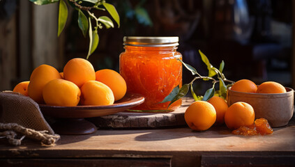 Fresh sweet apricot jam. Apricots, The Essence of Nature's Bounty: Exploring the Sweet and Nutritious - obrazy, fototapety, plakaty