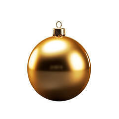 golden christmas ball on transparent or white background