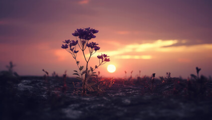 lavender flowers on blurred background, pretty lavender flowers. flowers in the morning. sunset,...