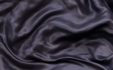 Texture or background of black crumpled fabric, 3d render
