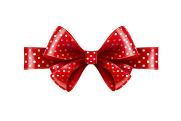 ribbon and bow with christmas theme isolated against transparent white background