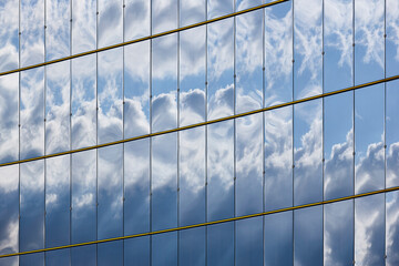 Modern building reflection in Vienna city center. Wien skyline. Austria