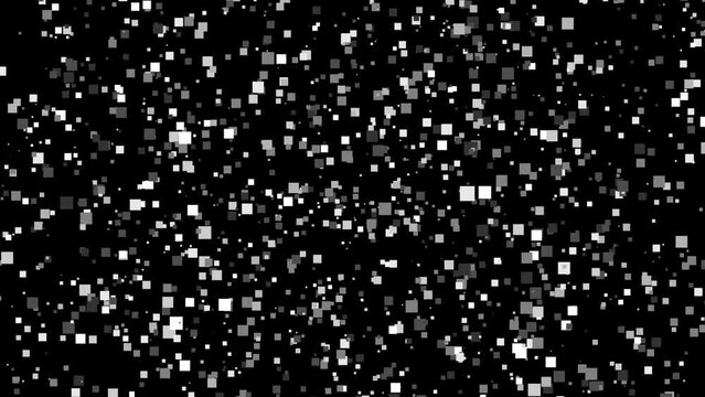 正方形のブロックノイズのアニメーション素材　10秒ループ　白黒灰　アルファチャンネル向け