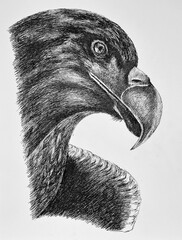 graphic portrait of a wild bird