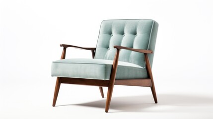 Closeup of mint lounge chair. Modern minimalist home living room interior. materials for furniture finishing
