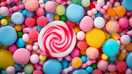 Fototapeta na wymiar Colorful Gummy Candy Assortment: A Sweet Delight