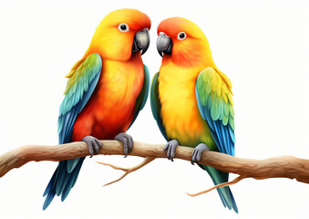 Naklejka premium Lovebirds Parrot