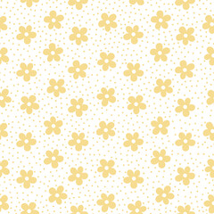 Seamess pattern with beige flowers