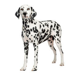 Dalmatian standing, isolated on white