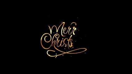 Merry Christmas Handwritten Animated Text in gold Color, lettering with alpha or transparent background, for banner, social media feed wallpaper stories sale - Powered by Adobe