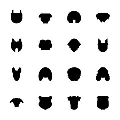 Cute dog cartoon head silhouette design in black and white
